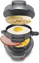 Breakfast Sandwich Maker Multifunctional Burger Press Machine with Egg Cooker Ring, Customize Ingredients, Perfect for English Muffins, Croissants, Mini Waffles, Perfect White Elephant Gifts (Gray)