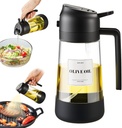 PARACITY Oil Dipenser Bottle with Silicone Bottom, 2 in 1 Olive Oil Sprayer and Dispenser, Oil Spray Bottle 500ML/ 17OZ for Cooking, Kitchen, BBQ, Air Fryer, Salad, Baking(1PC Black)