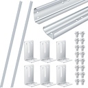 Tandefio 2 Pcs Garage Door Vertical Track Replacement with 6 Garage Door Rail Doorpost Brackets and 16 Sets of Screw and Nut Fittings Garage Door Rails Vertical Bracket for 7 ft Tall Garage Door Parts