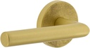 Viaggio CLOMLNMOD_PRV_234_LH Motivo Left Handed Solid Brass Privacy Door Lever Set with Moderno Lever and Circolo Linen Rosette - 2-3/4" Backset - Satin Brass
