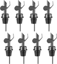 Olive Oil Dispenser Spout, Weighted Liquor Pour Spout, Syrup Dispenser Spout, Stainless Steel Automatic Pour Spouts for Liquor Bottles, Oil Bottles, Vinegar, Syrup and Alcohol 8 Pack Black