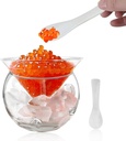 Picowe Glass Caviar Serving Set with 2 Pcs Shell Caviar Spoons Caviar Serving Dish, Chiller Server with Ice Holder for Shrimp Ice Cream Martinis and Cocktails