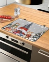 Christmas Countertop Burners Protection Mats for Kitchen, Christmas Gnome Winter Tree Squirrel Snowflake Gray Rubber Stove Top Cover Mat Heat Proof Mats Cooktop Cover for Counter Dish Drying, 31"x24"
