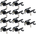 Keyed Entry Door Lever, 10 Packs, Exterior/Interior Handle with Lock for Front Door/Office, Matte Black Finish, Left&Right Hand