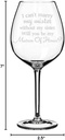 Wine Glass Goblet I Can't Marry My Mister Without My Sister Matron of Honor Proposal (20 oz Jumbo)