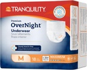 Tranquility Premium OverNight Disposable Absorbent Underwear (72 Count) - M, 34-48 in. Waist - Maximum Absorbency, All-Night Sleep, Breathable Comfort, 72 Adult Diapers