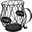 STOBAZA 1pc Black Iron Fruit Storage Basket and Coffee Capsule Holder Organizer Elegant Design for Kitchen and Home Sturdy Coffee Mug Keeper Space-saving Storage