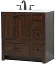 Elegant Decor Soma 32" Aluminum MDF Single Bathroom Vanity in Expresso