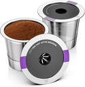 Universal reusable coffee pods, Suitable for k cups, Stainless steel reusable compatible with keurig 1.0 & 2.0 coffee machines brewers refillable