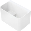 Kingston Brass VTSQ472726S 47" Acrylic Rectangular Back-to-Wall Freestanding Tub with Drain and Integrated Seat, Glossy White