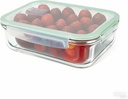 FixtureDisplays® Glass Storage Container 8X6X2.6" with Lid Airtight Glass Lunch Boxes for Freezer to Oven Safe Leak Proof 22010-NF