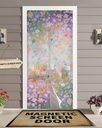 Spring Flower Magnetic Screen Door For Sliding/Single/French Door,Self Sealing Hand Free Kid/Dog/Pet-Friendly RV Camper Patio Door Screen Heavy Duty Mesh Curtain,Colorful Painting Botanical Wildflower