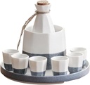 Ceramic Sake Set with Warmer - Traditional Japanese Tea Set for Hot or Cold Sake, Ideal for Enjoying Asian Beverages