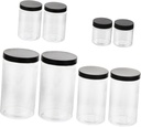 8pcs Transparent Storage Jars with Black Lids Food Storage Containers for Honey Sugar Cookies More for Home Organization and Kitchen Use