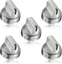 5 Pack Stainless Steel WB03x24818 Gas Stove Knob Replacement for ge,PS11729081 AP5989029 Stainless Steel Stove Replacement Knobs,Compatible with ge Stove Knob（Not Universal）
