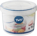 LOCK & LOCK Easy Essentials Twist Food Storage lids/Airtight containers, BPA Free, Short-22 oz-for Fruits, Clear