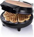 Bestron Waffle maker for classic heart-shaped waffles, Waffle maker with non-stick coating for heart-shaped waffles, 700 Watts, Color: Copper
