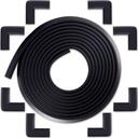 Bébé Earth Baby Proofing Edge and Corner Guard Protector Set for Back to School, 20 Feet Edges & 8 Foam Corners, Furniture and Tables Child Baby Proof Bumpers, Pre-Taped Corner Cushions - Onyx Black