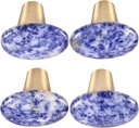SUNYIK Set of 4 Oval Stone Drawer Knobs with Screws, Polished Stone Pull Handles for Cabinet Dresser Door Cupboard Wardrobe Bedroom Office Dresser Kitchen Home Decoration, Blue Spot Jasper