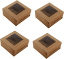 10pcs Kraft Paper Cupcake Box Cavities Food-grade Dessert Containers for Bakeries and Home Use for Standard and Jumbo No Seal Stickers Included