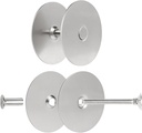 Door Knob Hole Cover Plate, 1 Pack 2-5/8" Diameter Round Heavy Duty Steel Deadbolt Cover Plate with Screws, Hole Filler Plates for Doors Holes and Locks, Silver