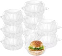 BallHull 50 Pcs Clear Thickening Plastic Hinged Take Out Containers Disposable Clamshell Food Cake Containers with Lids 5.8 x 5.8 x 3.2 inch for Dessert, Cakes, Cookies, Salads, Pasta, Sandwiches