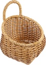 Large Woven Wall Hanging Storage Basket for Kitchen Rustic Rattan Style Organizer Hooks for Fruits Vegetables and Sundries for Home Decor