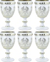 Sungmor Royal Style Embossed Glassware, Slap-up Paint Glass Craft, 6PC Wine Glasses Goblets, Stemmed Water Glasses Beverage Cup, Decor & Celebrate Wedding Halloween Thanksgiving Christmas Party