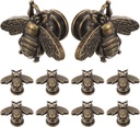 DOITOOL 10Pcs Vintage Gold Cabinet Knobs Decorative Metal Bee Shape Knobs Pull Handles Antique Dresser Knobs for Door Cabinet Drawer Home Furniture Handle