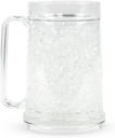 Simply Green Solutions - Clear Mug, Frozen Mugs for Freezer, Double Walled Beer Mug, Freeze Cups for Drinks, Insulated Plastic Mugs with Handles, 16 Oz Capacity