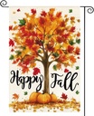 AVOIN colorlife Fall Garden Flag 12x18 Inch Double Sided Outside, Autumn Tree Maple Leaves Seasonal Yard Outdoor Flag
