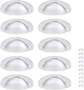 Yetaha Cup Cabinet Pulls, 10PCS Vintage Drawer Handles Lovely Copper Door Knobs for Dresser Cupboard Kitchen Furniture Decoration, with Screws (Silver)