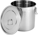 Stainless Steel 304 Airtight Canister, 33l Kitchen Canisters, Large Capacity Rice Cereal Grain Canisters with Lid and Handles, Food Storage Container for Rice Flour Cereals etc