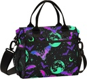 Halloween Bats Moon Lunch Bag for Men Women Cooler Lunch Bags Large Lunch Box for Adults Men Women