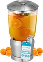 BIRDROCK HOME 3 Gallon Stainless Steel Beverage Dispenser with Ice Container, Spigot - Round - Lemonade Sangria Tea Water Drink Jar Jug - Home Parties - BPA Free Clear Tritan Plastic