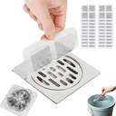 Disposable Shower Drain Hair Catcher Square Mesh Stickers,Upgrade Floor Drain Sticker Filter Covers to Catch Human & Pet Hair, Fits Bathroom Shower, Kitchen Sink, Bathtub(30)