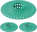 Bathtub Drain Hair Catcher,Silicone Tub Hair Catcher Drain Protector,All-in-one Shower Hair Drain Catcher Strainer for 1.48'' to 1.76'' Regular Drains, 3PCS/Teal