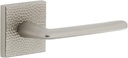 Viaggio QADMHMBRZ_SD_RH Quadrato Hammered Right Handed Solid Brass Non-Turning One-Sided Dummy Door Lever with Brezza Lever and Quadrato Hammered Backplate - Satin Nickel