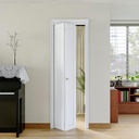 Bi-Fold Doors for 24" x 80" Opening, Solid MDF Panel Closet Door Hardware Kit Included, Interior Folding Door Pre-Drilled Holes Easy Assembly