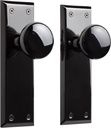 Signature Hardware 480929 Hubbard Solid Brass Privacy Door Knob Set with 2-3/8" Backset - Black Nickel