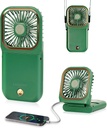 FADACHY Mini Fan,USB Portable Charger Handheld Fan, Small Personal Fan with 3 Speeds Neck Fan 3000mAh Power Bank