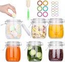 AuroTrends 25oz Glass Jars with Airtight Lids 6Pack - Large Kitchen Canisters for Food Storage, 750ml Leakproof Canning Jars with Wide Mouth, Ideal for Flour, Coffee, Snacks & Home Organization