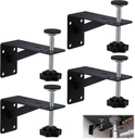 4PCS Black Undermount Sink Brackets, Adjustable Undermount Sink Support Under Mount Sinks Repair Kit for Narrow Cabinet Heavy-Duty Stainless Steel Mounting Bracket