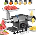 Multifunctional Meat Grinder Electric 3200w Digital Touch Control Commercial Heavy Duty Meat Grinder, Veggie Slicer, Ice Cutter Sausage Stuffers and Kubbe Kit for Household Use & Commercial