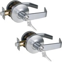 Commercial Heavy Duty Keyed Entry Door Lever in Satin Chrome Finish,Key Different Handle Fit Both Left and Right Handed, USGRD-71ET-2P