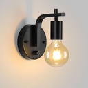 Black Wall Sconce with Switch, Dimmble Wall Lamp, Wall Mounted Bedside Lamps, Retro Wall Light E26 Industrial Wall Lighting for Living Room Kitchen