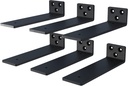 6-Pack 10 Inch Floating Shelf Brackets, Heavy Duty Hidden Shelves Bracket for Small Shelf, Kitchen Shelf, Nursery Shelf, Black Powder Coated Steel