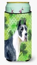 Caroline's Treasures BB9817TBC Harlequin Great Dane St Patrick's Tall Boy Hugger, Green Can Cooler Sleeve Hugger Machine Washable Drink Sleeve Hugger Collapsible Insulator Beverage Insulated Holder