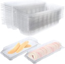 50 Pcs Transparent Cake Swiss Roll Container, 8.66 x 3.35 x 1.97' Clear Cake Container, Disposable to Go Box for Restaurants Delivery Takeout