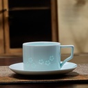 Ceramic Latte Art Mug With Saucer, 9oz Ceramic Espresso Cappuccino Cups Set, Cafe Cups Latte Mugs Set For Cappuccino, Espresso, Coffee, Tea Etc(D)